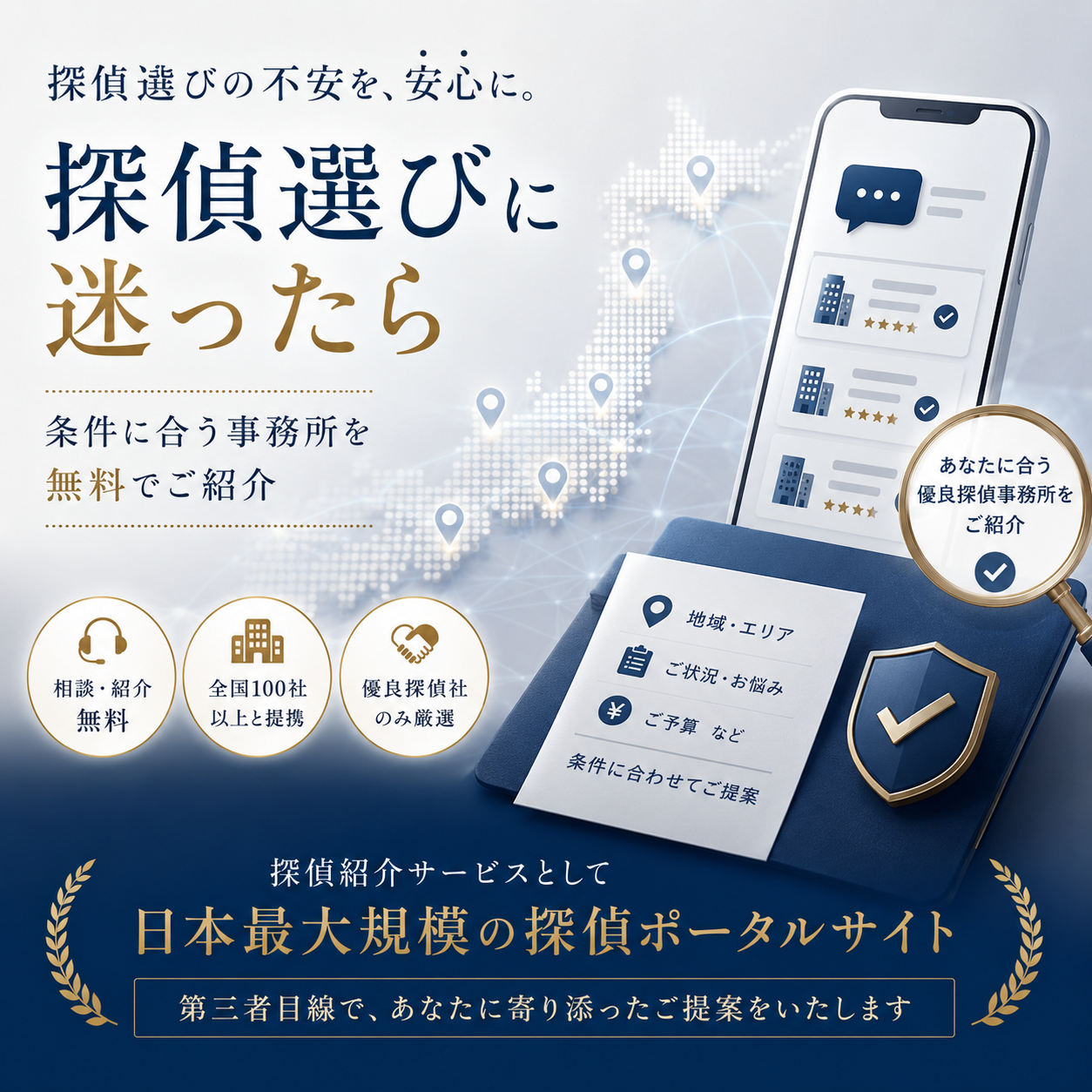 【PR】探偵相談サービスおすすめランキングTOP5｜浮気調査・素行調査を相談しやすい窓口を比較